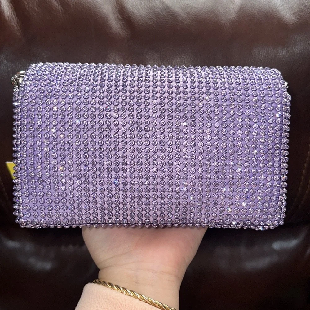 🔥🔥🔥NEW Marc Jacobs The Rhinestone J Purple Shoulder Bag - Picture 11 of 16